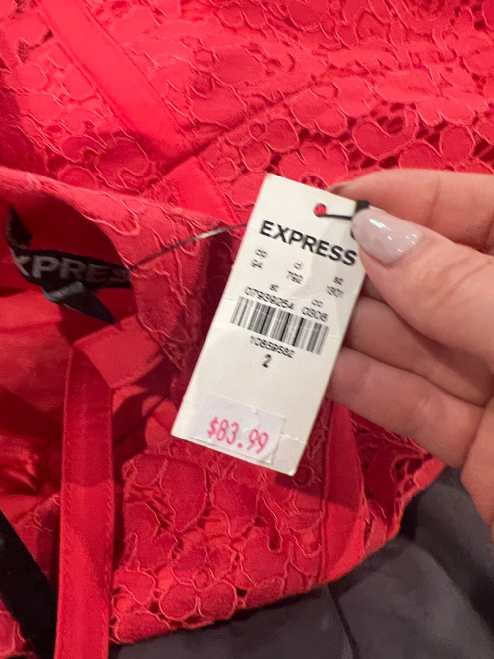 Express Red Lace Spaghetti Strap Dress - Picture 4 of 4